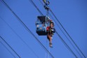 Koelner Seilbahn Gondel blieb haengen Koeln Linksrheinisch P434